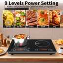 VBGK 2 burner Induction Hop,3600W Electric hob 2 burner with Knob Control,9 Power Levels, Kids Lock & Timer,LED touch control,double induction hop
