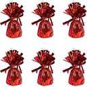 Beistle Metallic Plastic Wrapped Balloon Weight Holders For Birthday Party Decorations, Red - 6 Piece