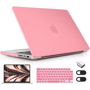 Lepeoac for MacBook Pro 16 inch Case M1 M2 M3 M4 M5 Pro/Max with Liquid Retina XDR, Release 2021-2025 2026 A3429 A3428, Hard Shell Case with Screen Protector & Keyboard Cover, Matte Pink