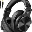 OneOdio A70 Bluetooth Over Ear Headphones, Wireless Headphones with 72H Playtime, Hi-Res, Built-in Mic, 3.5mm/6.35mm Wired Audio Jack for Studio Monitor & Mixing DJ Guitar AMP, Computer PC Gaming