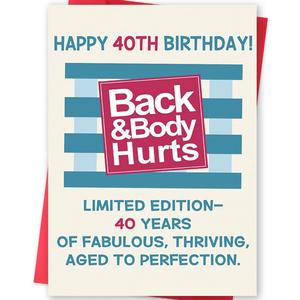 4 x Funny 40th Birthday Card Gifts for Women Men, Happy 40 Year Old Birthday Gifts for Him Her, Unique 40 Birthday Party Decorations for Mom Dad