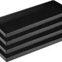 Matte Black Plastic Serving Platters (13 x 4.6 Inch Rectangle Plates) Serving Dishes for Entertaining, Food, Appetizers, Desserts, Cheese Board, Charcuterie, Sushi - Set of 4 Party Trays