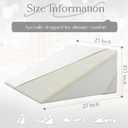 Cotton Wedge Pillow Cover for 24" x 24" x 10" Wedge Bed Pillow, Zippered Wedge Pillow Case Protector with Side Pocket, White (Pillow Not Included)