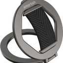Smartish MagSafe Grip Kickstand - Quickstand - Magnetic Cell Phone Finger Loop Grip - [Dual-Sided Magnets] Ring Holder Mount w/MagSafe Adapter Kit for Apple iPhone Accessories - Black Tie Affair