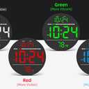Digital Wall Clock with Large LED Display, Date, Temperature, Auto-Brightness | Small [PLUG-IN] Clock | Modern Electric Wall Clock for Bedroom, Classroom, Living Room, Home, Office, Farmhouse Green