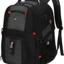 SHRRADOO Extra Large 50L Travel Laptop Backpack with combination lock, College High School Backpack Airline Approved Business Work Bag Fits 17 Inch Computer for Men Women (Grey)