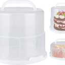 Foldable Cake Carrier, Holds up to 10in Round and 8.5in High Cake, with Lid and Handle