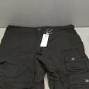 YGREYG Mens Cargo Shorts Long Capri Below The Knee Shorts 3/4 Relaxed Fit Long Shorts with Pockets (Black), Size: 36