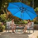 Kingdura 9FT Outdoor Patio Umbrella, Round Market Table Umbrella with Push‑Button Tilt and Crank Lift, 8 Sturdy Metal Ribs, UV50+ Protection Canopy for Backyard, Lawn, Deck, Poolside, Garden (Royal blue)