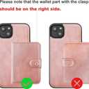 Bocasal Wallet Case for iPhone 14 Plus Compatible with MagSafe Magnetic RFID Blocking Detachable Premium PU Leather Flip Case with Card Slots Holder Kickstand Wireless Charging 6.7 Inch (Rose Gold)