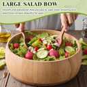 15 x 5 Inch Exra Large Wood Salad Bowl Wide Large Wood Bowl for Mixing Salad Cut Fruits Pasta Snacks Food Dishes Restaurant Kitchen Countertop Decorative Handcrafted Home Wedding Party