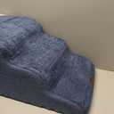 Mestuel Dog Stairs for Small Dogs, Dog Stairs to Couch Sofa Bed, 3 Steps Pet Stairs Ramp with High Density Foam& Non Slip Bottom, Dog Steps Ramp Ladder Hold up to 60 lbs, Blue