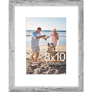 decorUhome 8x10 Picture Frame, Display Pictures 5x7 with Mat or 8x10 without Mat, Wall & Tabletop Display Photo Frame, Grey, 1 Pack