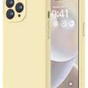 LOVE 3000 Designed for iPhone 14 Pro Case, Premium Silicone with [Soft Anti-Scratch Microfiber Lining] Shockproof Protective Phone Case for Men Women Girls 6.1", Creamy Yellow