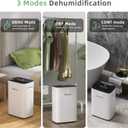 HOGARLABS 50 Pint Dehumidifiers for Home and Basements, with 3 Working Modes, Overflow Protection, and Auto Shut off Restart. Ultra Silent Dehumidifier with Drain Hose and Digital Control Panel