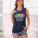Pride Shirts for Women Pride Month Rainbow Graphic T-Shirt Pride Tank Top LGBTQ Equality Shirts (Blue, XXL)