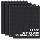 Tudomro 4 Pcs Soundproof Blanket 80'' x 96'' Sound Dampening Blanket with Grommet Outdoor Noise Barriers Studio Insulated Sound Absorption Sheet for Door Acoustic Noise General Indoor or Outdoor Use
