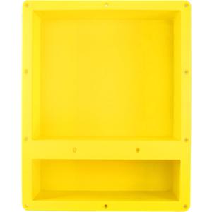 Ready for Tile Waterproof Leak Proof 16" x 20" Bathroom Recessed Shower Niche - Double Bathroom Shelf Organizer Storage for Shampoo & Toiletry Storage - Flush Mount Installation Yellow