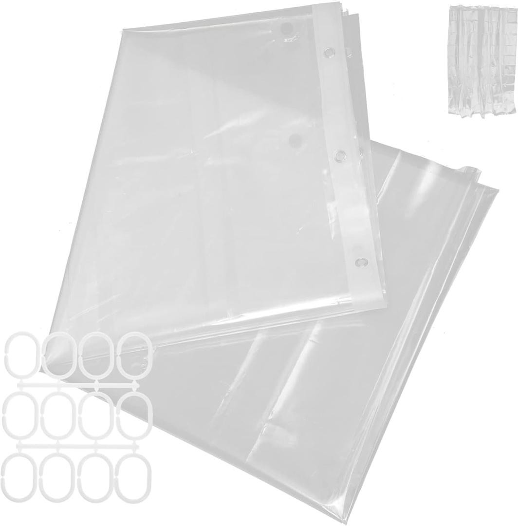 1Set Clear Shower Curtain Modern Bathroom Decorative Curtain with Rustproof Hooks Magnetic Weights Peva Material for Enhanced Light Transmittance