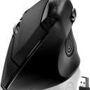 memzuoix Ergonomic Wireless Mouse, 2.4G Optical Cordless, 800/1200/1600 DPI, Vertical Computer Mouse for Laptop, Mac, PC, Desktop (Right Hand, Large) - Black