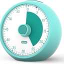 Visual Timer 60-Minute, Kids Timer for Homeschool Desk, Time Management Tools with Silent Operation, Timer for Kitchen Office Classroom(Green)
