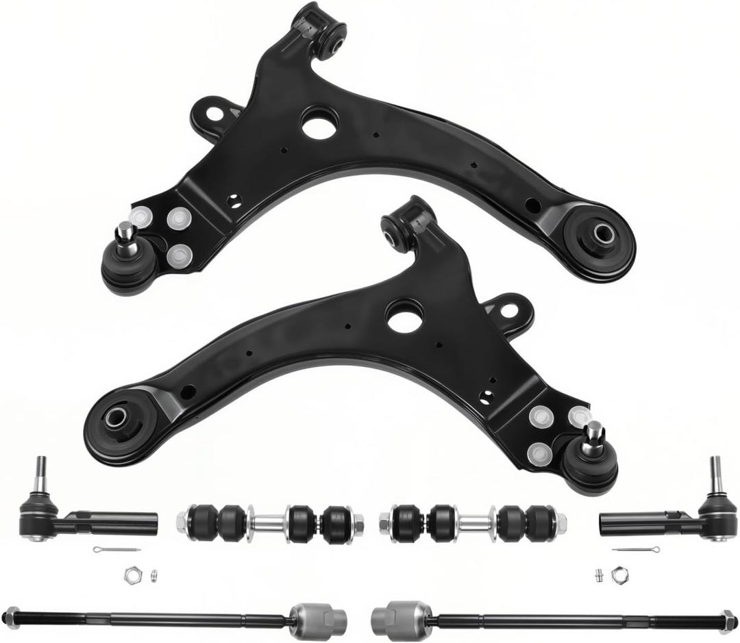 Front Lower Control Arms L/R for Buick Century 97-05 3.1L Regal 97-04 3.8L Chevy Impala 06-16 Olds Intrigue 98-02 Pontiac Grand Prix 05-08 5.3L Sway Links Tie Rods RK80538 RK80539 8PCS