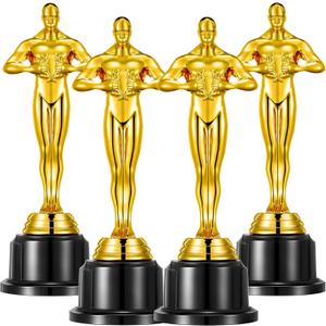 10'' Gold Award Trophy,4 Pack Gold Award Statues,Trophy for Award Ceremony,Celebration,Party Decorations,Party Props and Appreciation Gift