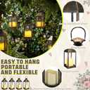 8 Pcs 10.6 Inch Decorative Candle Lanterns Bulk for Centerpieces Wedding Indoor Outdoor with LED Flameless Flickering Candle Hanging Farmhouse Lanterns Battery Powered for Party(Bronze)