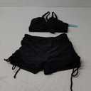Aqua Eve Bikini with Shorts for Women - Two Piece Swimsuit with Boyshorts 2PC High Waisted Bathing Suits Swimwear (Small, Black)