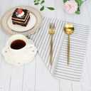 Plain Striped Cotton Linen Blended Dinner Cloth Napkins - Set of 12 (40 x 30 cm) - for Events & Home Use (Grey)