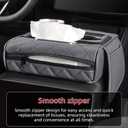 5 in 1 Car Center Console Cover, Armrest Pad with 2 Storage Pockets, Cup Holder, Tissue Box Slot, Phone Holder, Universal Car Interior Organizer (Gray)