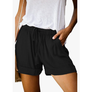 QUEEN PLUS Womens Casual Shorts Comfy Elastic Waist Drawstring Pocket Shorts Pants M