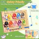 Magnetic Color and Number Maze, Montessori Wooden Magnet Puzzles Learning Counting Matching Board Unicorn Toys for Toddlers Kids 3-5, Educational Fine Motor Skills Toys for Girls Boys 3 4 5 Years Old