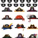 12 Pcs Pirate Party &12 pc Hats Eye Patch: Paper Birthday Hats & Costume Accessories, Pirate-Themed Birthday Decorations & Halloween Supplies
