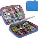 KISLANE 24 Diecast Cars Storage for Diecast Cars, Storage Case Compatible with 24 Diecast Cars, Matchbox Cars, Mini Cars, Diecast Cars Storage for Kids, Bag Only (Blue)