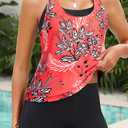 Yonique 3 Piece Womens Tankini Swimsuits with Shorts Athletic Bathing Suits Tank Tops with Bra and Boyshorts (Red, S)