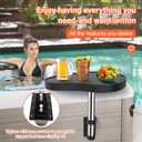 Hot Tub Tray,Hot Tub Drink Holder 360 Rotation,Non-Slip Heavy Duty Hot Tub Table Tray,Design Spa Tray Cup Holder for Hot Tub
