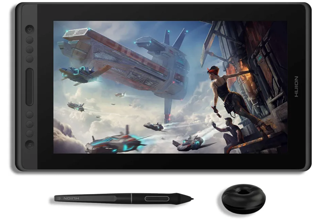 HUION KAMVAS Pro 16 Graphics Drawing Tablet with Screen Full-Laminated Graphics Monitor with Battery-Free Stylus Tilt 8192 Pen Pressure 6 Hot Keys Touch Bar - 15.6inch Graphic Tablet for PC/MAC/Linux