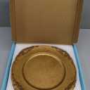 MAONAME Antique Gold Charger Plates, Round Antique Plate Chargers for Dinner Plate, 13" Plastic Charger for Plates, Wedding Table Setting, Set Of 6