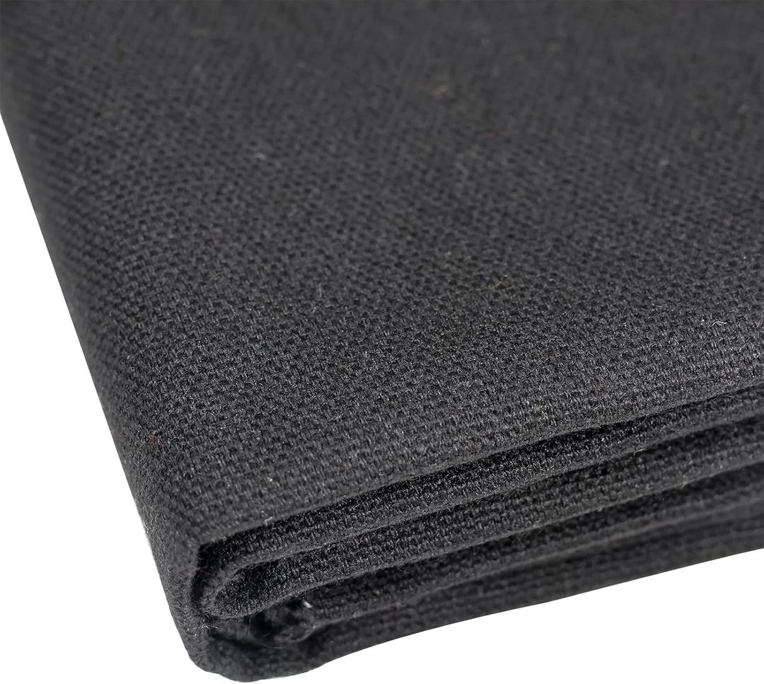 10oz Heavy Duty Cotton Canvas Fabric 60" x 40", Thick Cotton Duck Cloth for Painting, Sewing, Crafts, Tote Bags, Embroidery, Home Decor, Drop Cloth (Black)