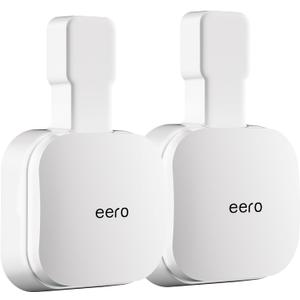 Outlet Wall Mount Holder Compatible with eero Pro 6e/Pro 6 Mesh Wi-Fi System, Built-in Cable Management No Messy Wires, Space-Saving (2 Pack)