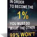 GYMHYSP Inspirational Wall Art Office Decor Motivational Theme To Become The 1% Picture Print Inspiring Quote Canvas Poster Artwork for Living Room Workplace Wooden Framed Ready to Hang [18''Hx24''W]