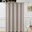 Yakamok 100% Blackout Lined Panels, Thermal Insulated Blackout Curtains for Bedroom, Heat Blocking Drapes for Living Room(70Wx84L, Natural, 1 Panel)