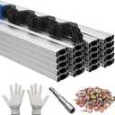 20 PCS 3.28FT Greenhouse Wiggle Spring Wire and Lock Channel Kit, Greenhouse Channel and PVC Coated Spring for Plastic Film, Netting or Cloth, Comes with Seal Tight Screws and Driver.
