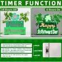 4 x St. Patricks Day Decorations St Patricks Day Table Centerpieces St Patricks Wooden Blocks Sign with Lighted 3D Letters Timer Shamrocks and Flowers St. Patrick's Day Decor for Home Table Tiered Tray