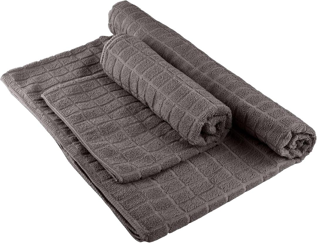 Wakeman Yoga Mat Towel and Gym Towel Set - 2-Piece Non Slip Set for Hot Yoga, Pilates, and Gym - 72 x 24 Sweat Absorbent and Quick Drying Blanket with Corner Pockets for Mats (Gray)