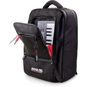 TRAKPACK Backpack for Producers & DJs, XL Capacity with 3 Storage Layers, Fits Akai MPC Live 3 / Ableton Push 3 / Native Instruments Maschine / Pioneer DDJ-FLX4 / Traktor Kontrol S2 / 12" Vinyl LPs, 21.5" x 12.5" x 9"