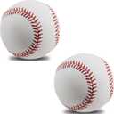 2 Pack Blank Baseballs Solid Cork Core, 9 Inch Baseball Balls Unmarked Autographs Baseball for League Play, Pitching, Hitting, Batting, Fielding, Autograph, Gifts (Hard-2pack)