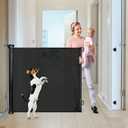 42" Tall X 75" Wide Extra Tall Dog Gate Tall Dog Gates for Doorways Dog Gates for The House Extra Tall Retractable Baby Gates Extra Tall Retractable Dog Gate Extra Tall Retractable Gate Tall Pet Gate (Black)