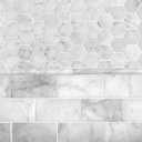 10-Pack Carrara White Marble Pencil Liner Tile, 3/4" x 12" Honed Natural Stone Bullnose Tile Edge Trim Molding for Kitchen Backsplash, Bathroom and Shower Wall